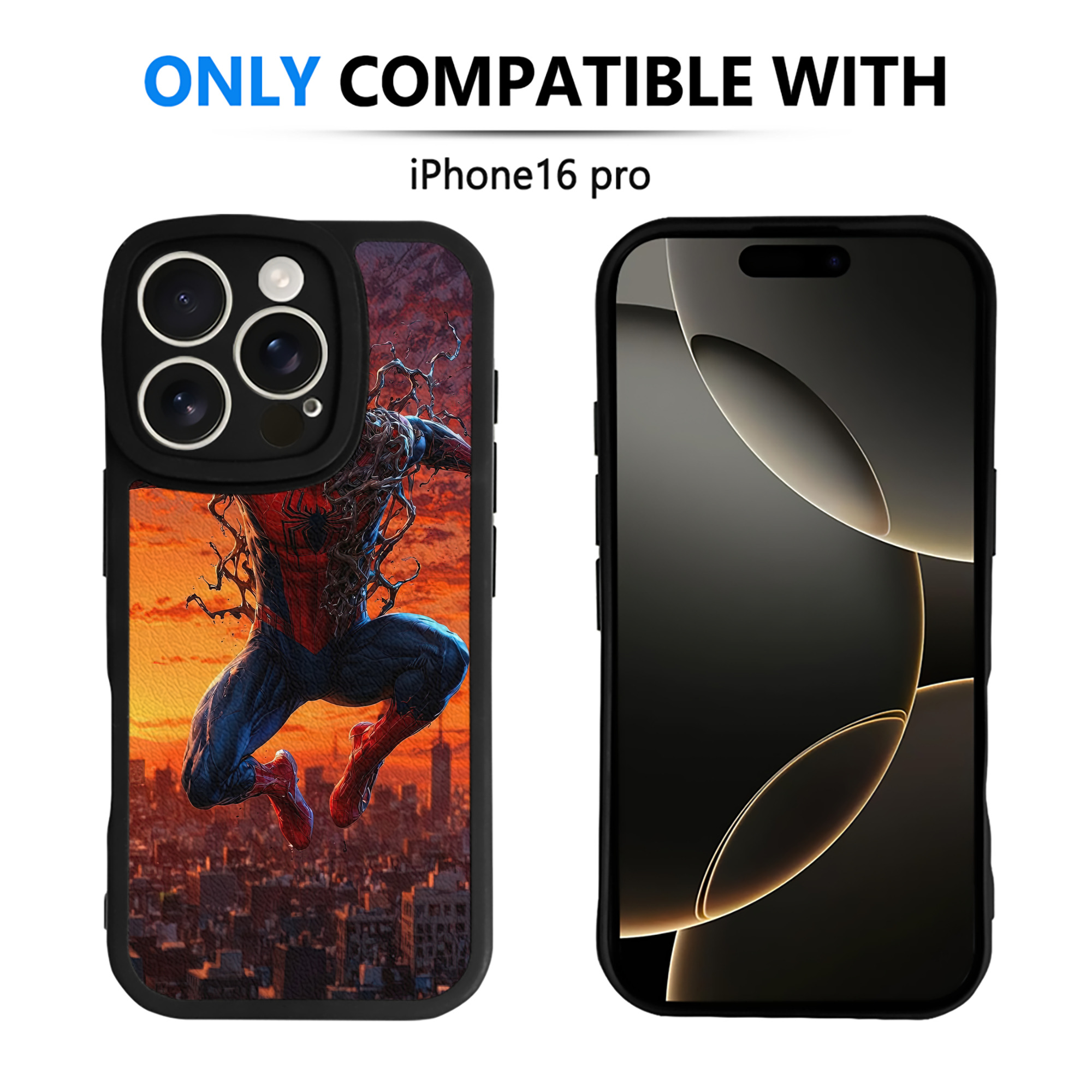 （画像用） Spider Man スパイダーマン 【iPhone 16シリーズ対応】シリコンスマホケース（レザー調） 材質：シリコン